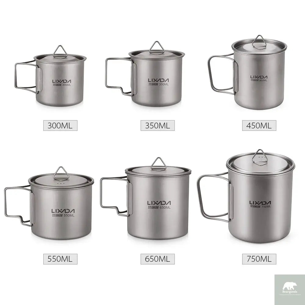 300ML/450ML/550ML/650ML/750ML Ultralight Titanium Cup Beargoods