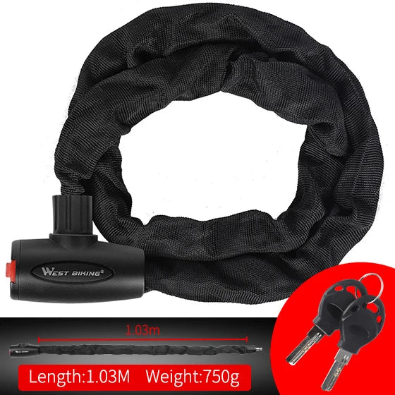 Bicycle Anti-Theft Chain Lock with 2 Keys Beargoods