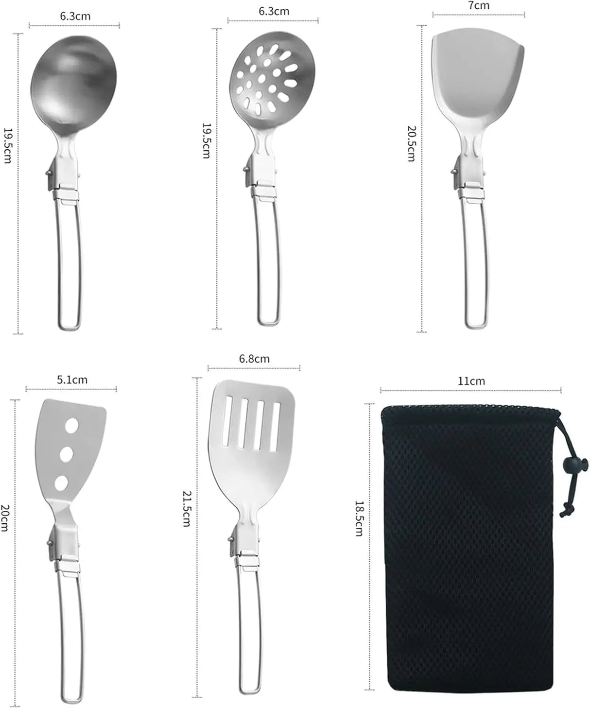Folding Spatula Spoon Shovel Food Turner Portable 304 StainlessSteel Outdoor Camping BBQ Cooking Tableware Picnic Supplies Beargoods