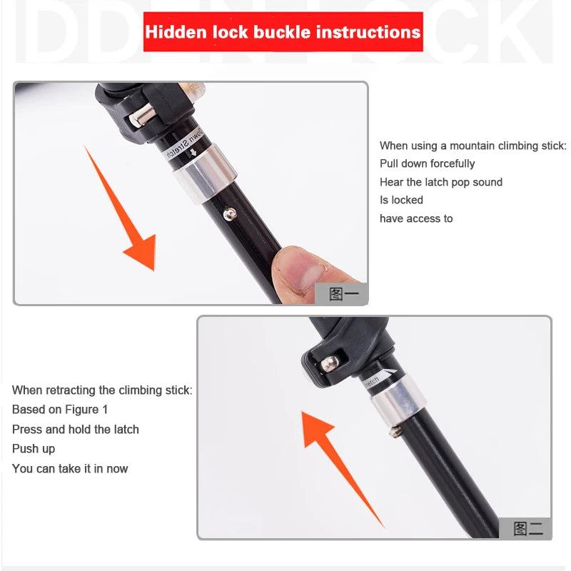2Pcs Carbon Fibre/Aluminium Alloy Trekking Poles Beargoods