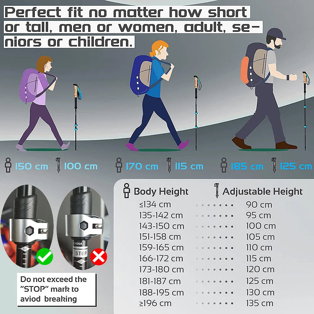 Aluminium Alloy Trekking Poles Beargoods