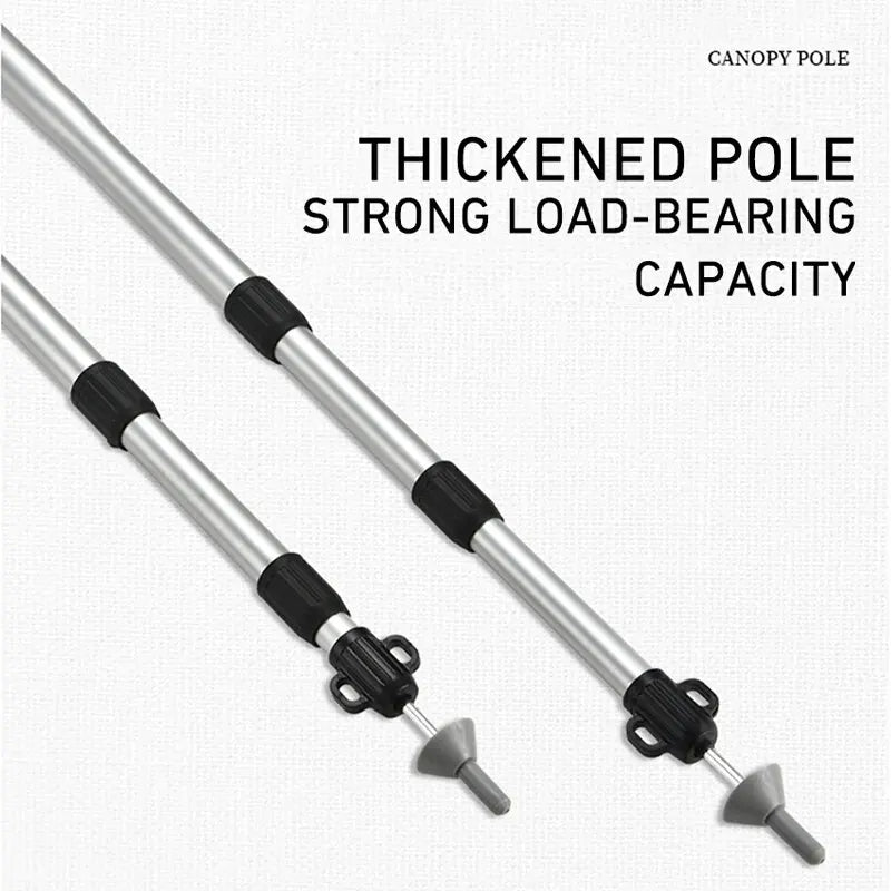 WESTTUNE 2PCS Camping Canopy Pole Aluminum Alloy Telescopic Tent Support Foldable Beach Shelter Awning Pole for Outdoor Beargoods