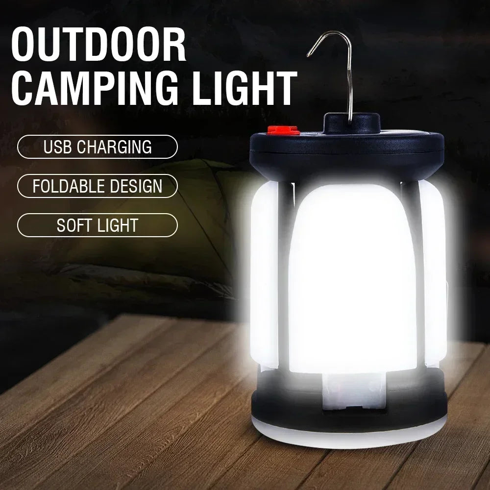 Ultra-Bright Rechargeable LED Camping Lantern Solar Portable Lanterns With Power Bank Hands-Free Emergency Lamp Hiking/Fishing Beargoods