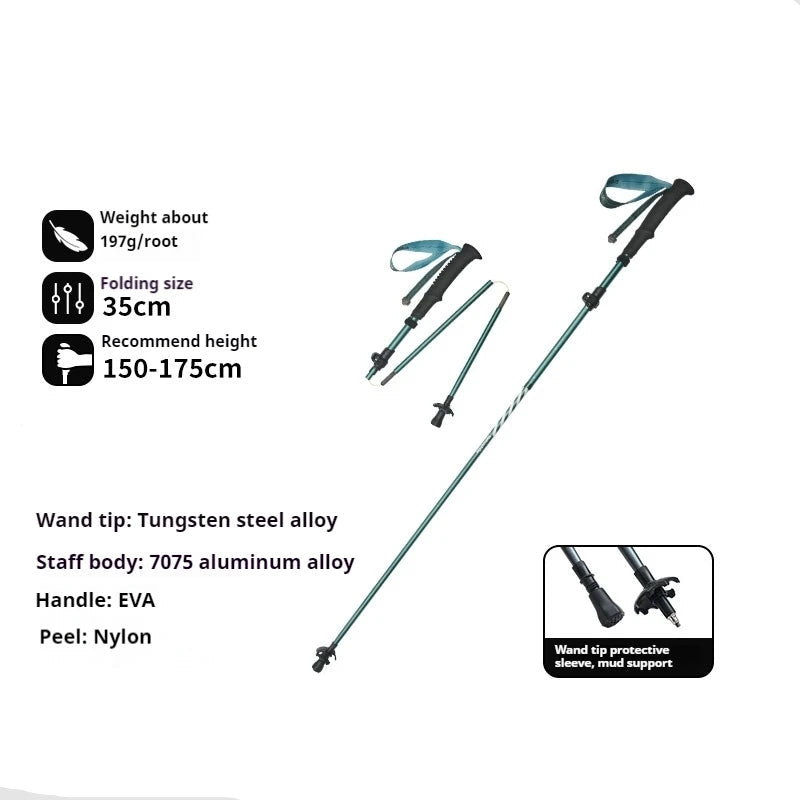 5-Section Carbon Fibre/Aluminium Alloy Folding Stick Beargoods