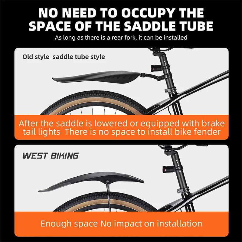 WEST BIKING Bicycle Fenders Mountain Bike Mudguard 26-29Inch Front Rear Tire Wheel MTB Bike Quick Release Protector Beargoods