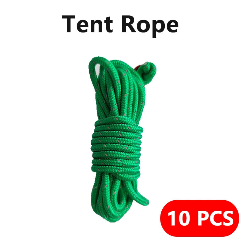 4M Durable Tent Rope Luminous High Reflective Tent Rope with Buckle Multi-Function Sturdy Tent Rope for Outdoor/Beach/Camping Beargoods