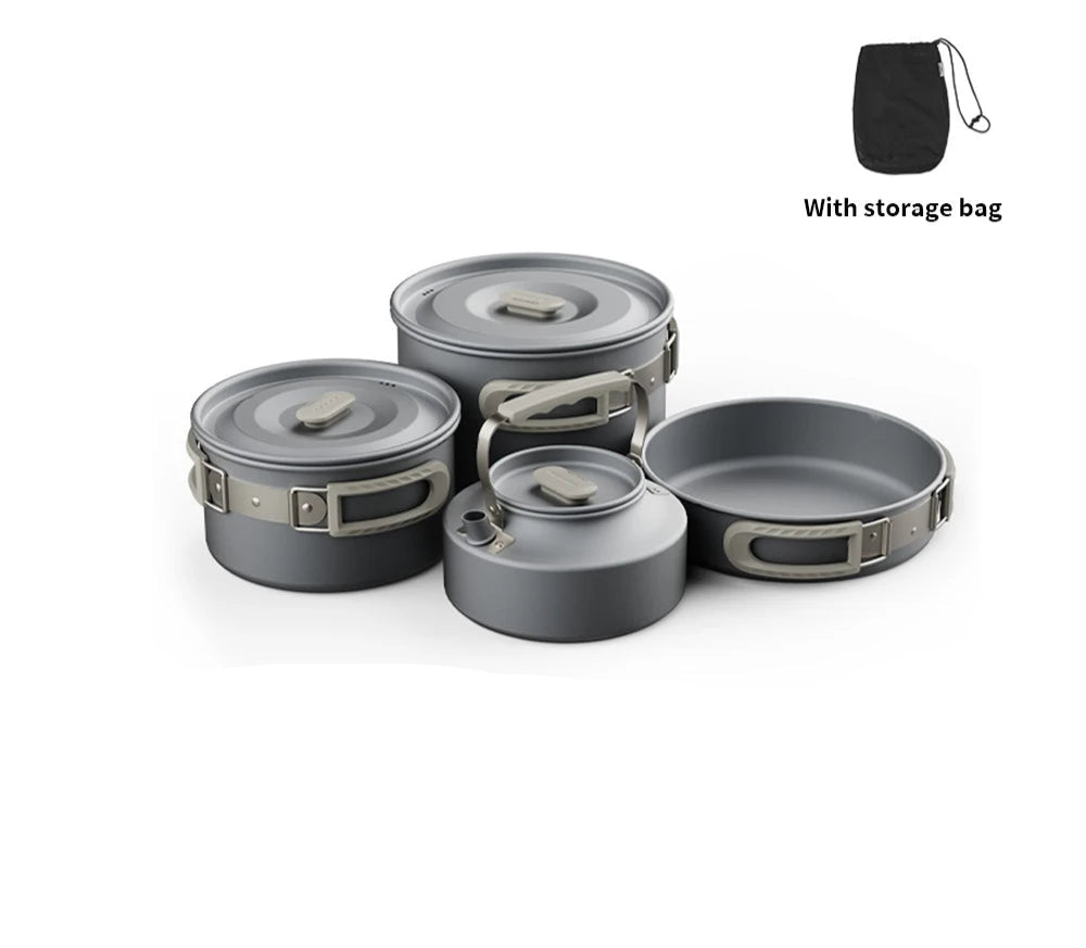 Camping Cookware Kit Frying Pan Portable Kettle Foldable Beargoods