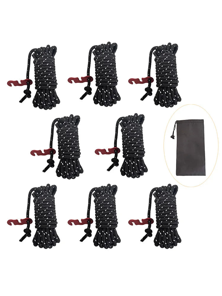 Camping Rope Reflective Outdoor Guy Lines with Aluminum Guyline Adjuster Tensioners Tent Tie Downs for Hiking Backpacking Tarp Beargoods