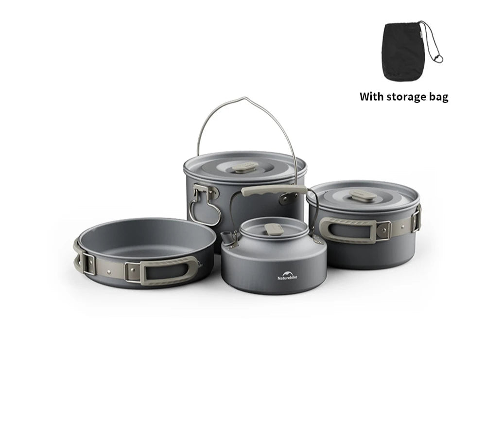 Camping Cookware Kit Frying Pan Portable Kettle Foldable Beargoods