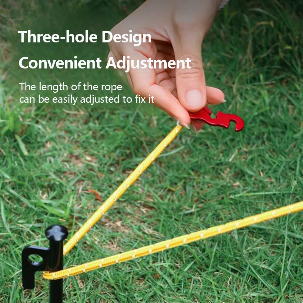 Camping Rope Reflective Outdoor Guy Lines with Aluminum Guyline Adjuster Tensioners Tent Tie Downs for Hiking Backpacking Tarp Beargoods
