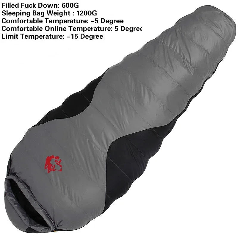 JUNGLE KING CY660 4 Seasons 3 Kinds of Thickness Camping Travel Hiking White Duck Down Feather Filled Mummy Down Sleeping Bags Beargoods