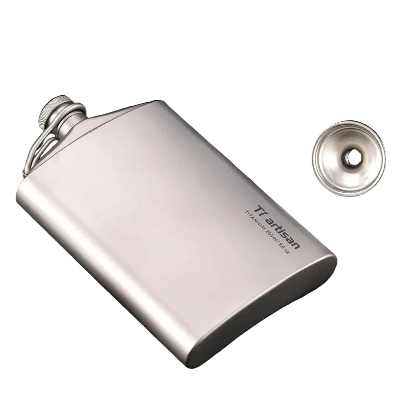 Titanium Hip Flask With Funnel 200ml/260ml Beargoods