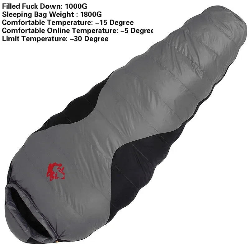 JUNGLE KING CY660 4 Seasons 3 Kinds of Thickness Camping Travel Hiking White Duck Down Feather Filled Mummy Down Sleeping Bags Beargoods