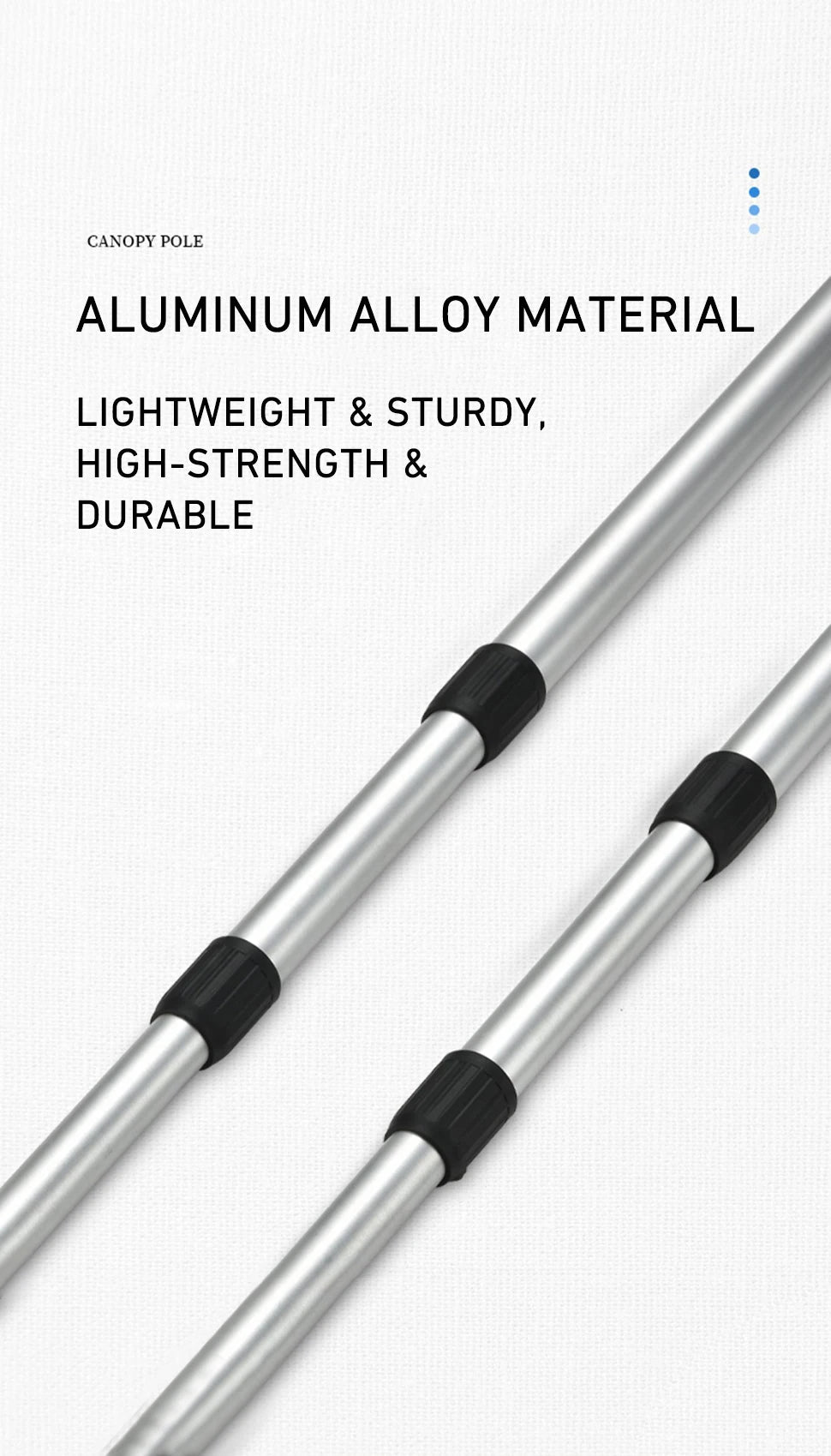 WESTTUNE 2PCS Camping Canopy Pole Aluminum Alloy Telescopic Tent Support Foldable Beach Shelter Awning Pole for Outdoor Beargoods
