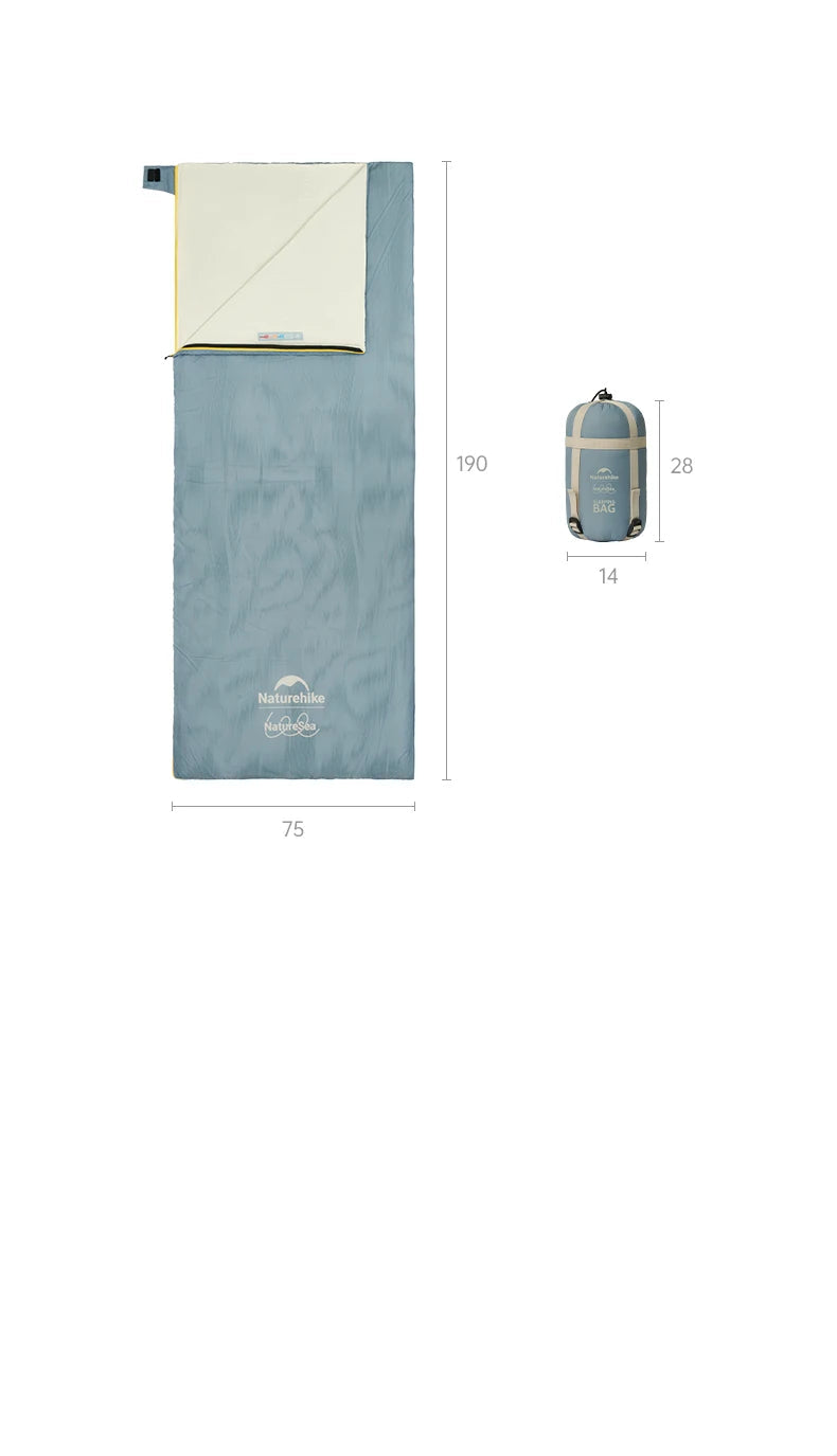 Naturehike Outdoor Sleeping Bag Ultralight Winter Envelope Spliceable Sleeping Bag for Camping Adult Waterproof Cotton Quilt Beargoods