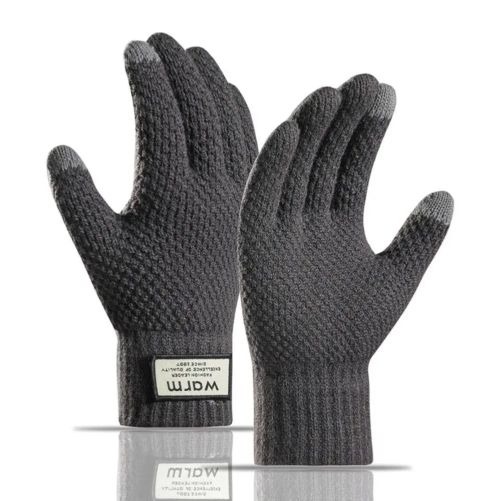 Thermal Winter Gloves For Men Thickened Warm Fleece Lined Anti-Slip Touch Screen Thermal Windproof Cycling Gloves Beargoods