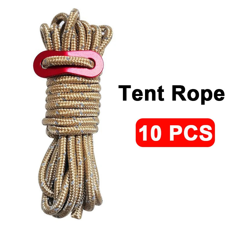 4M Durable Tent Rope Luminous High Reflective Tent Rope with Buckle Multi-Function Sturdy Tent Rope for Outdoor/Beach/Camping Beargoods