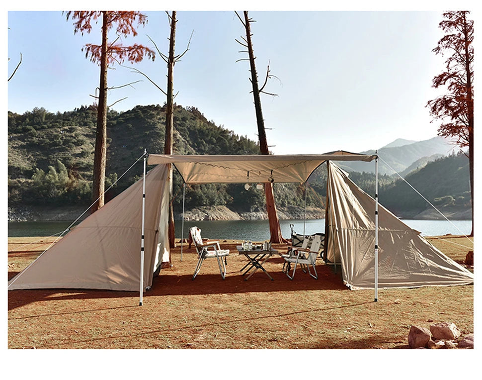WESTTUNE 2PCS Camping Canopy Pole Aluminum Alloy Telescopic Tent Support Foldable Beach Shelter Awning Pole for Outdoor Beargoods