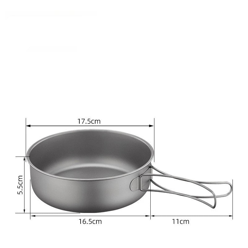 Titanium Outdoor Pot Set Picnic Camping Set Tableware Foldable Lightweight Portable Soup Pot Cooking Pot Set Beargoods