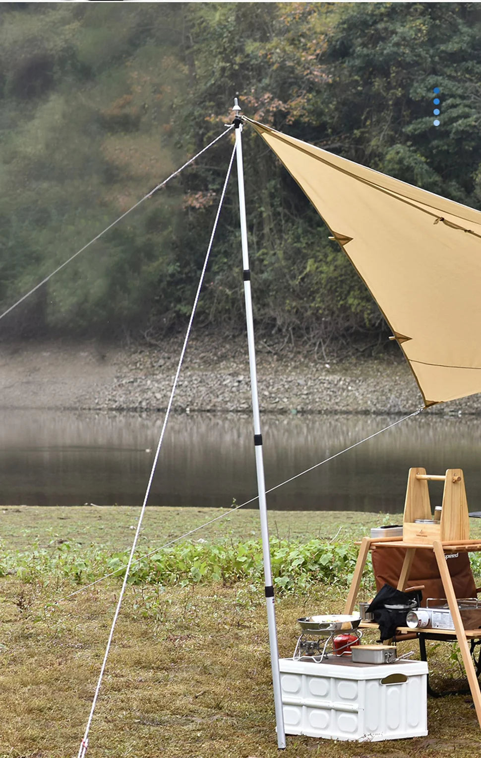 WESTTUNE 2PCS Camping Canopy Pole Aluminum Alloy Telescopic Tent Support Foldable Beach Shelter Awning Pole for Outdoor Beargoods