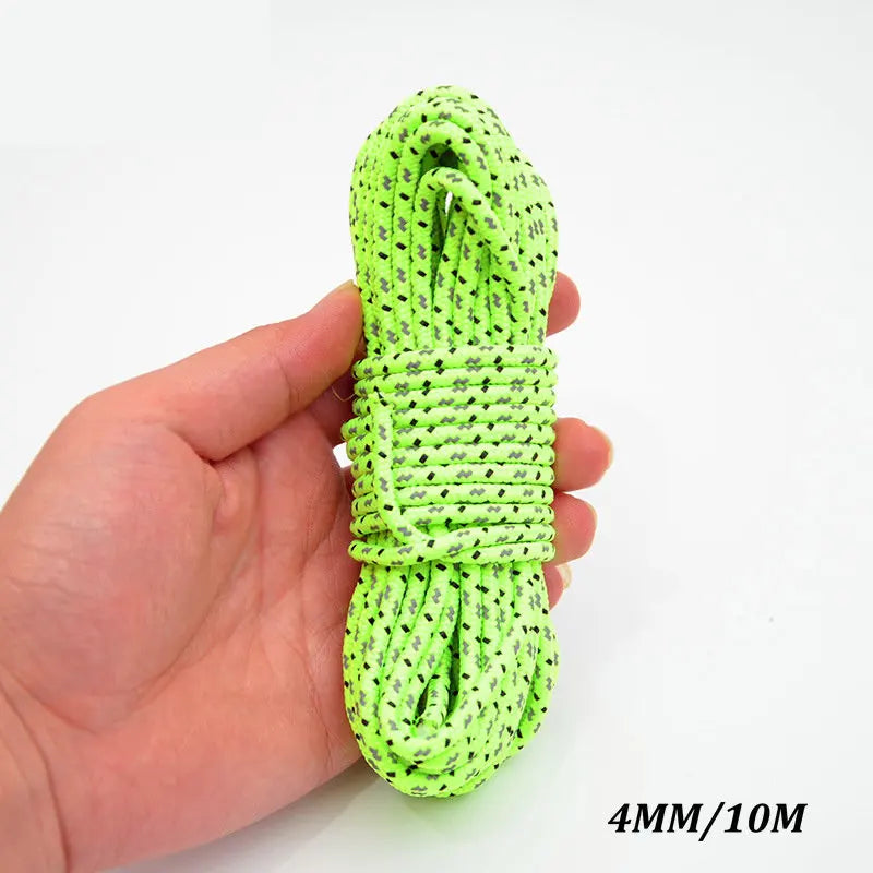 5M/10M/20M/50M Reflective Tent Rope Guylines Nylon Tent Line Cord Rescue Umbrella Paracord Rope Camping Hiking Tent Accessories Beargoods