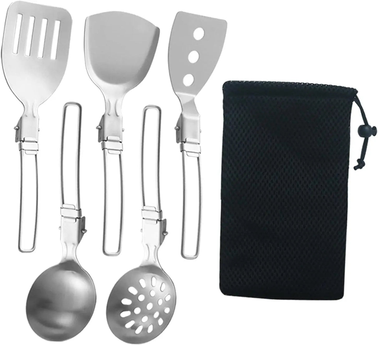 Folding Spatula Spoon Shovel Food Turner Portable 304 StainlessSteel Outdoor Camping BBQ Cooking Tableware Picnic Supplies Beargoods