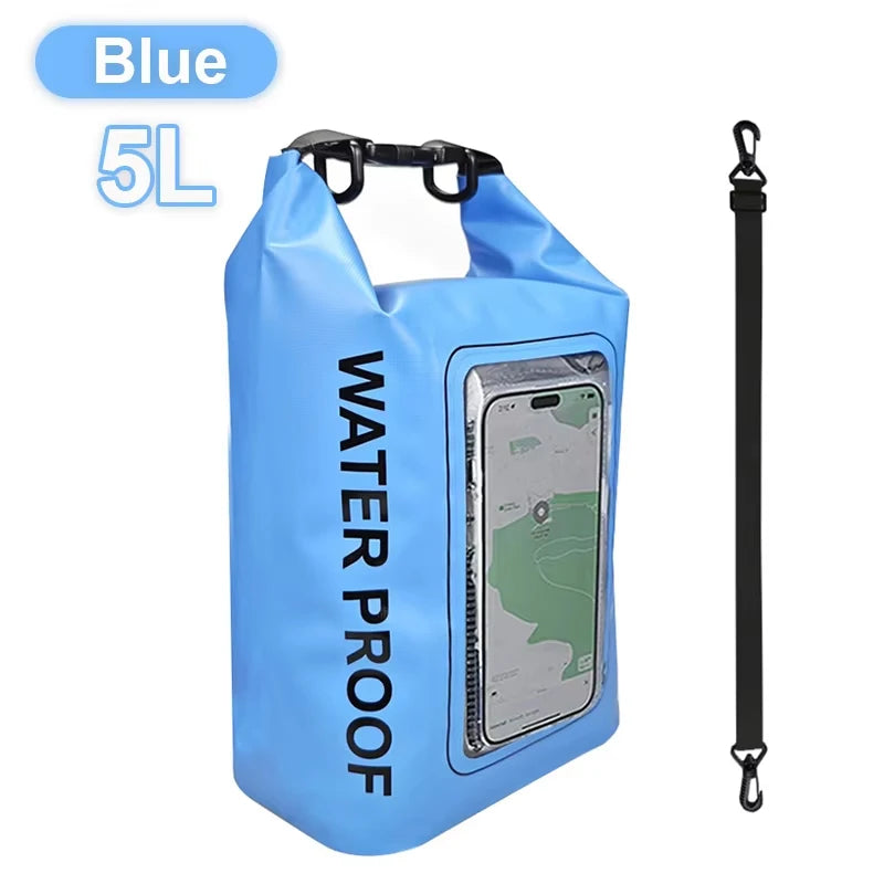 2L/5L PVC Swimming Waterproof Bag,Mobile Phone Waterproof Dry Bag for Trekking Drifting Rafting Surfing Boating Storage Bag Beargoods