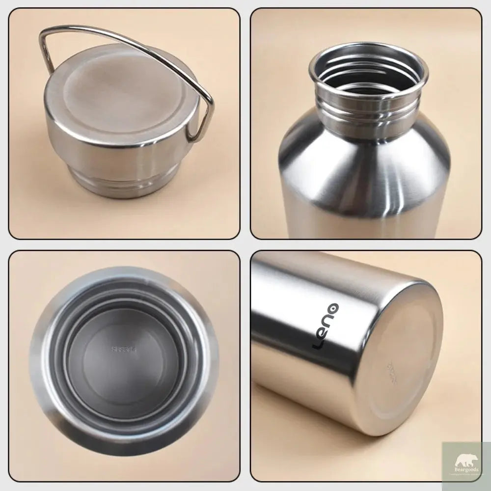 2L Drink Bottle for Sport Large Capacity Stainless Steel Sport Bottle Single-Layer Water Cup Metal Flask Drinkware Camping Sport Beargoods