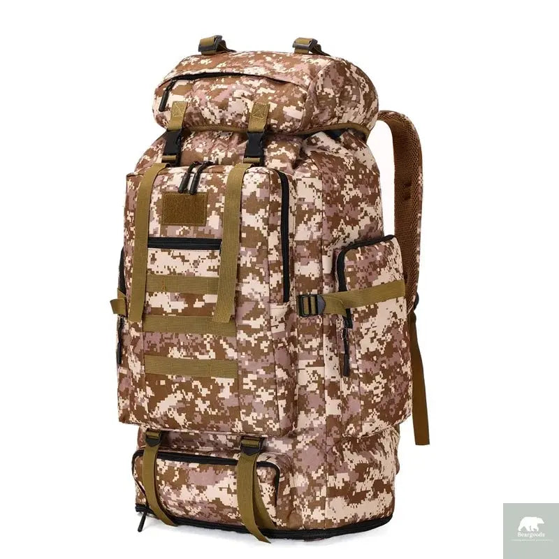 80L/100L Mountaineering Bag Climb Bag Tactical Backpacks Large Backpack Outdoors Hiking Camping Travel Bags Beargoods