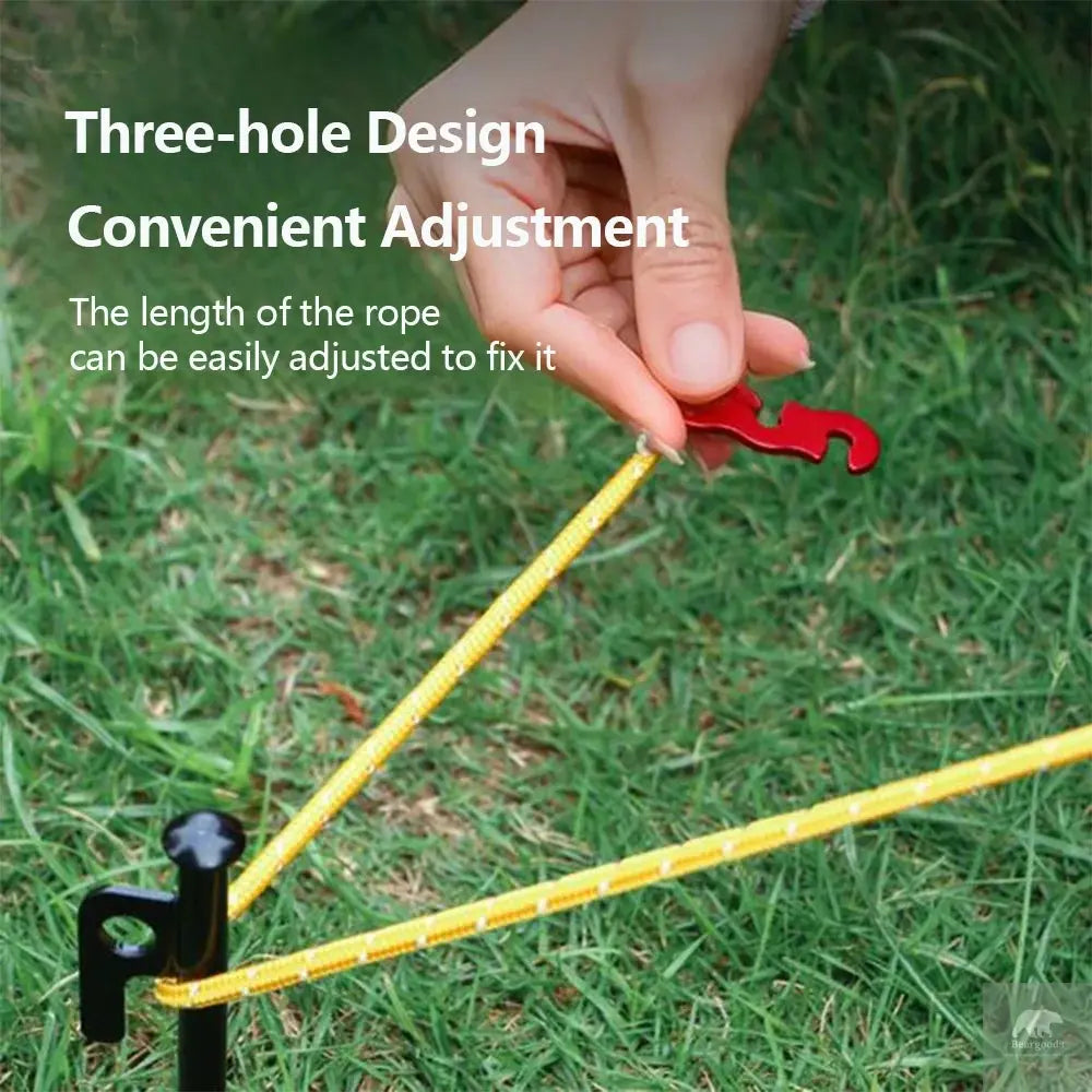 Camping Rope Reflective Outdoor Guy Lines with Aluminum Guyline Adjuster Tensioners Tent Tie Downs for Hiking Backpacking Tarp Beargoods