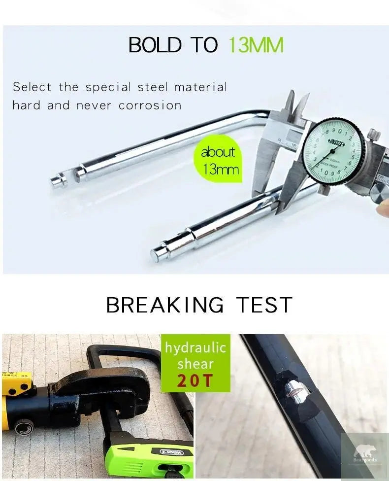 Hydraulic Shear Resistant Bike U Lock - Beargoods Hydraulic Shear Resistant Bike U Lock Beargoods.co.uk 85.99 Beargoods