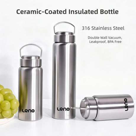 350-750ml Premium Ceramic Liner Tea Thermos Bottle Double Walled Stainless Steel Water Cup Vacuum Flask Travel Bottle Beargoods