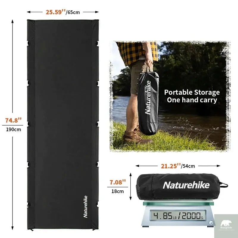 Naturehike XJC05 Camping Folding Bed Ultra Light Supplies Camping Bed Folding Cot Outdoor Hiking Supplies Bed Portable NH20JJ001 Beargoods