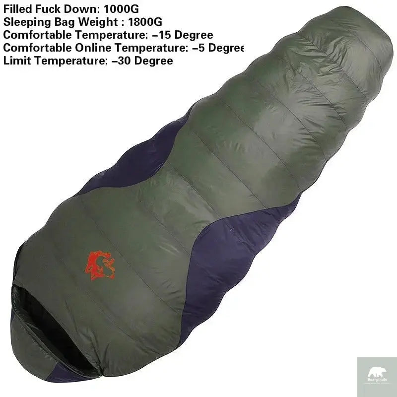 JUNGLE KING CY660 4 Seasons 3 Kinds of Thickness Camping Travel Hiking White Duck Down Feather Filled Mummy Down Sleeping Bags Beargoods