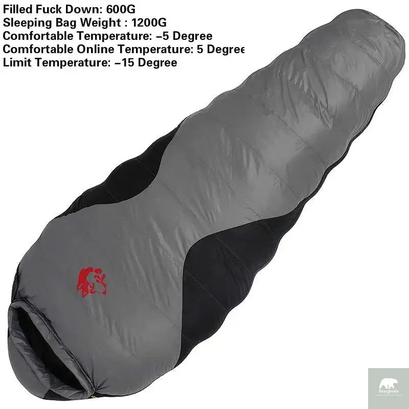 JUNGLE KING CY660 4 Seasons 3 Kinds of Thickness Camping Travel Hiking White Duck Down Feather Filled Mummy Down Sleeping Bags Beargoods