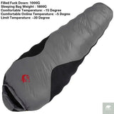 JUNGLE KING CY660 4 Seasons 3 Kinds of Thickness Camping Travel Hiking White Duck Down Feather Filled Mummy Down Sleeping Bags Beargoods