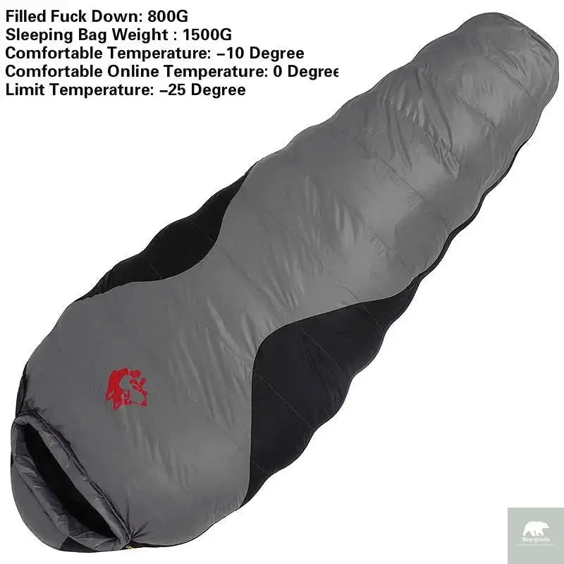 JUNGLE KING CY660 4 Seasons 3 Kinds of Thickness Camping Travel Hiking White Duck Down Feather Filled Mummy Down Sleeping Bags Beargoods