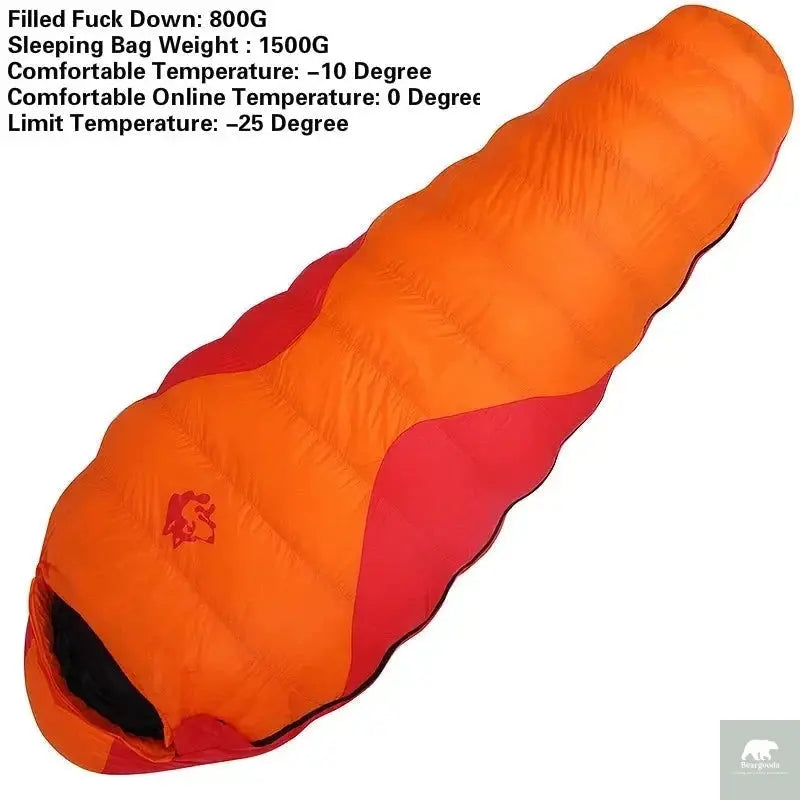 JUNGLE KING CY660 4 Seasons 3 Kinds of Thickness Camping Travel Hiking White Duck Down Feather Filled Mummy Down Sleeping Bags Beargoods