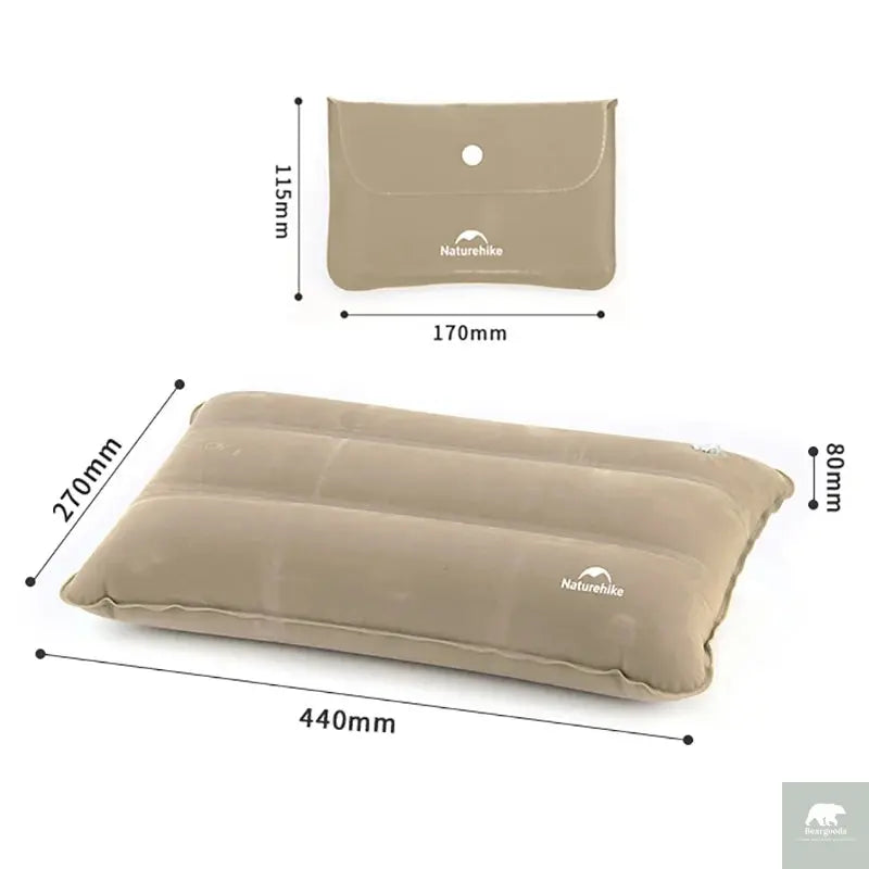 Naturehike Square Inflatable Pillow Outdoor Camping Hiking Ultralight Travel Portable Airplane Folding Pillows Soft Comfortable Beargoods