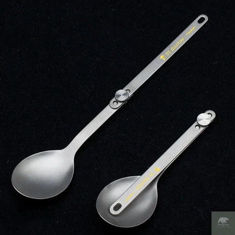 Pure Titanium Cutlery Spoon Fork Folding Outdoor Camping Home Portable Picnic Equipment Backpacking Travel Hiking Tableware Beargoods