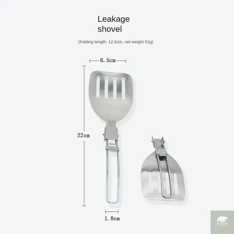 Folding Spatula Spoon Shovel Food Turner Portable 304 StainlessSteel Outdoor Camping BBQ Cooking Tableware Picnic Supplies ﻿ Beargoods