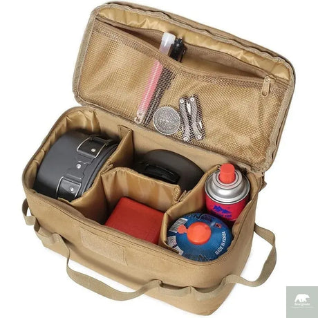 Outdoor Camping Gas Tank Storage Bag Large Capacity Ground Nail Tool Bag Gas Canister Picnic Cookware Utensils Kit Bag Beargoods