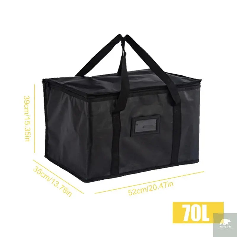 70L Insulated Thermal Cooler Bag Insulation To Keep Cold Large Capacity Portable Lunch Bag Zip Picnic Camping Tin Foil Food Bag Beargoods