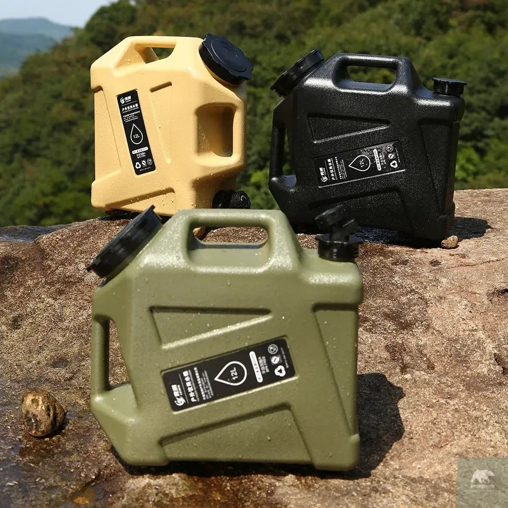 12L Camping Water Container Outdoor Water Bucket Large Capacity Portable Water Bag Detachable Faucet Picnic Drive Water Tank Beargoods