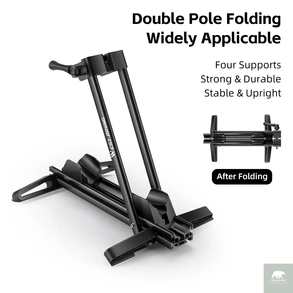 Bicycle Double Pole Foldable Parking Rack Beargoods