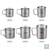 300ML/450ML/550ML/650ML/750ML Ultralight Titanium Cup Beargoods