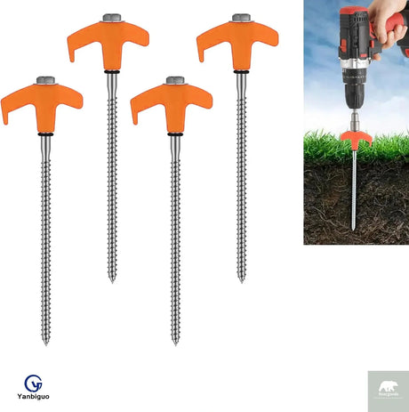 4pcs Heavy Duty Tent Stakes Beargoods