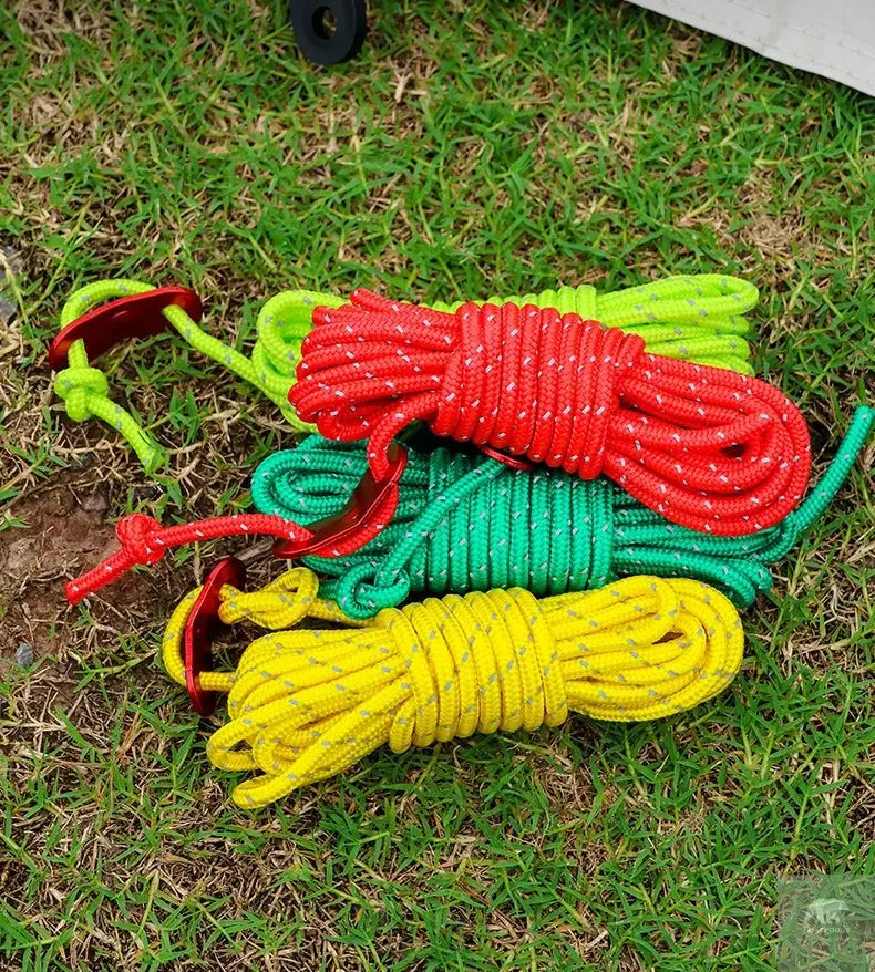 4M Durable Tent Rope Luminous High Reflective Tent Rope with Buckle Multi-Function Sturdy Tent Rope for Outdoor/Beach/Camping Beargoods