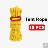 4M Durable Tent Rope Luminous High Reflective Tent Rope with Buckle Multi-Function Sturdy Tent Rope for Outdoor/Beach/Camping Beargoods