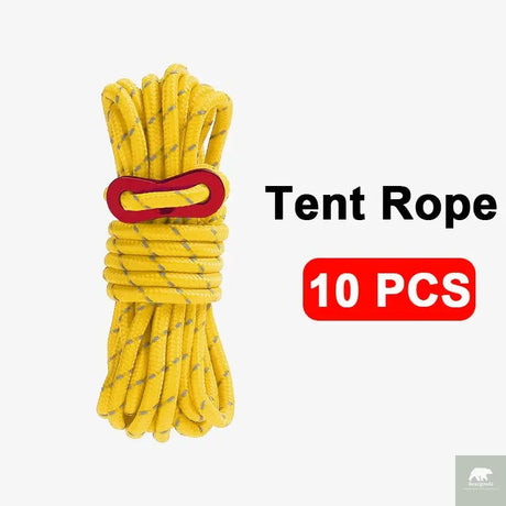 4M Durable Tent Rope Luminous High Reflective Tent Rope with Buckle Multi-Function Sturdy Tent Rope for Outdoor/Beach/Camping Beargoods